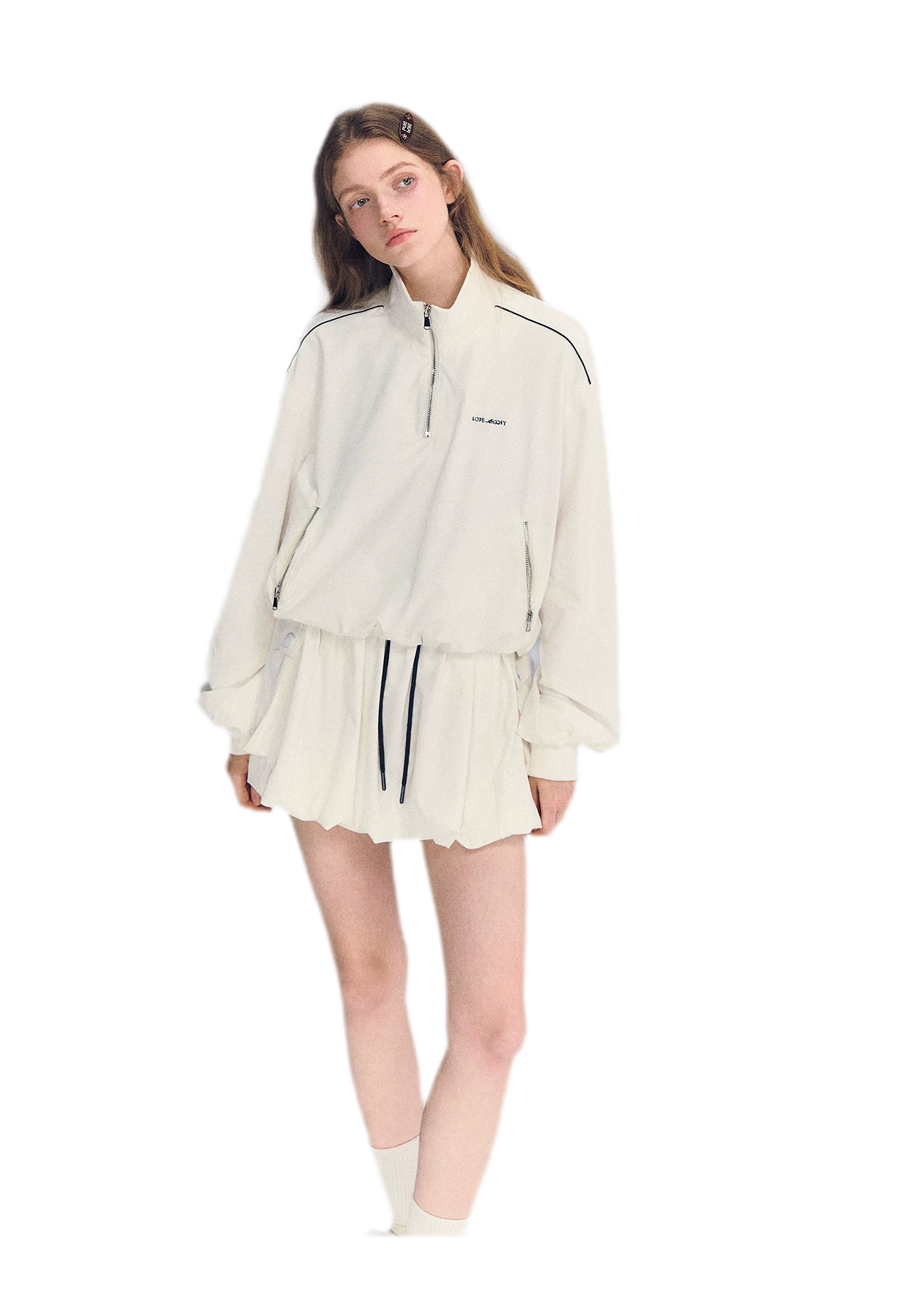 Half-Zip Drawstring Jacket