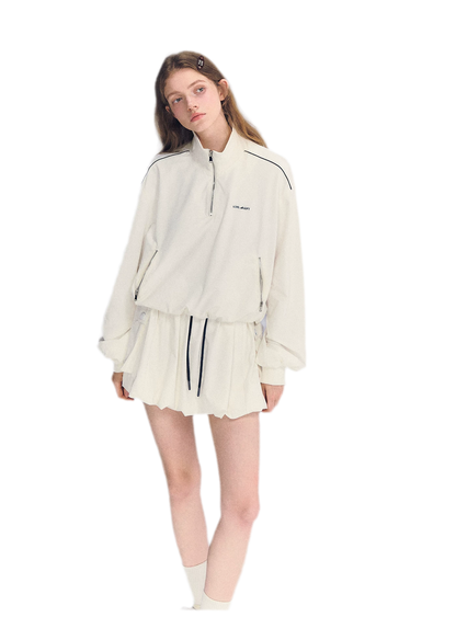 Half-Zip Drawstring Jacket