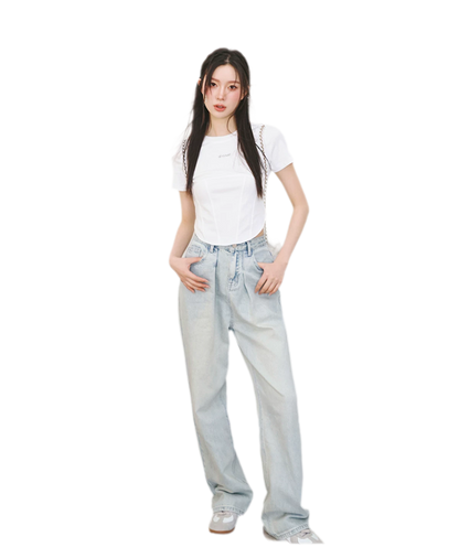 Cropped Seam T-Shirt