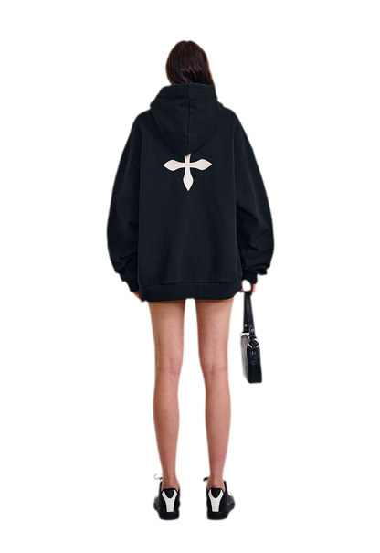 Cross Statue Oversized Hoodie