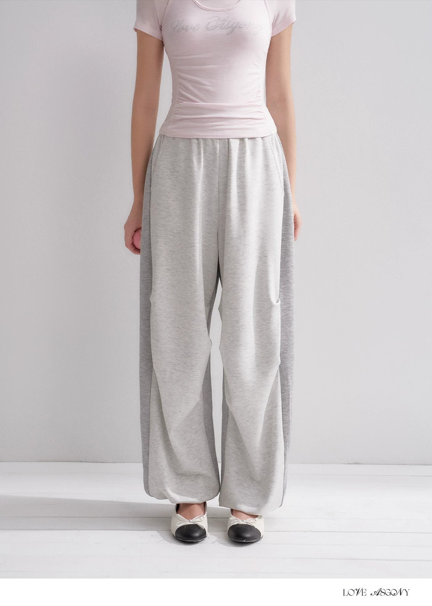Lyocell Colorblock Drawstring Waist Pants