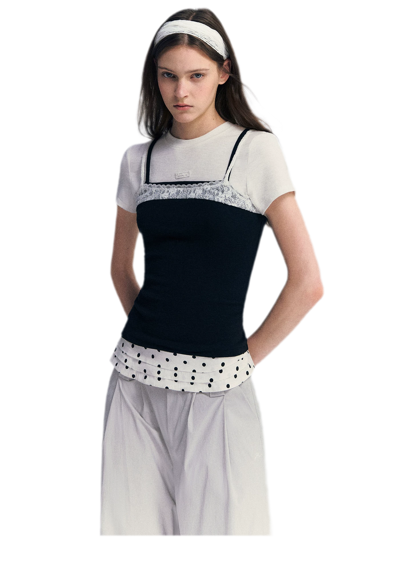 Lace Trim Layered Tee