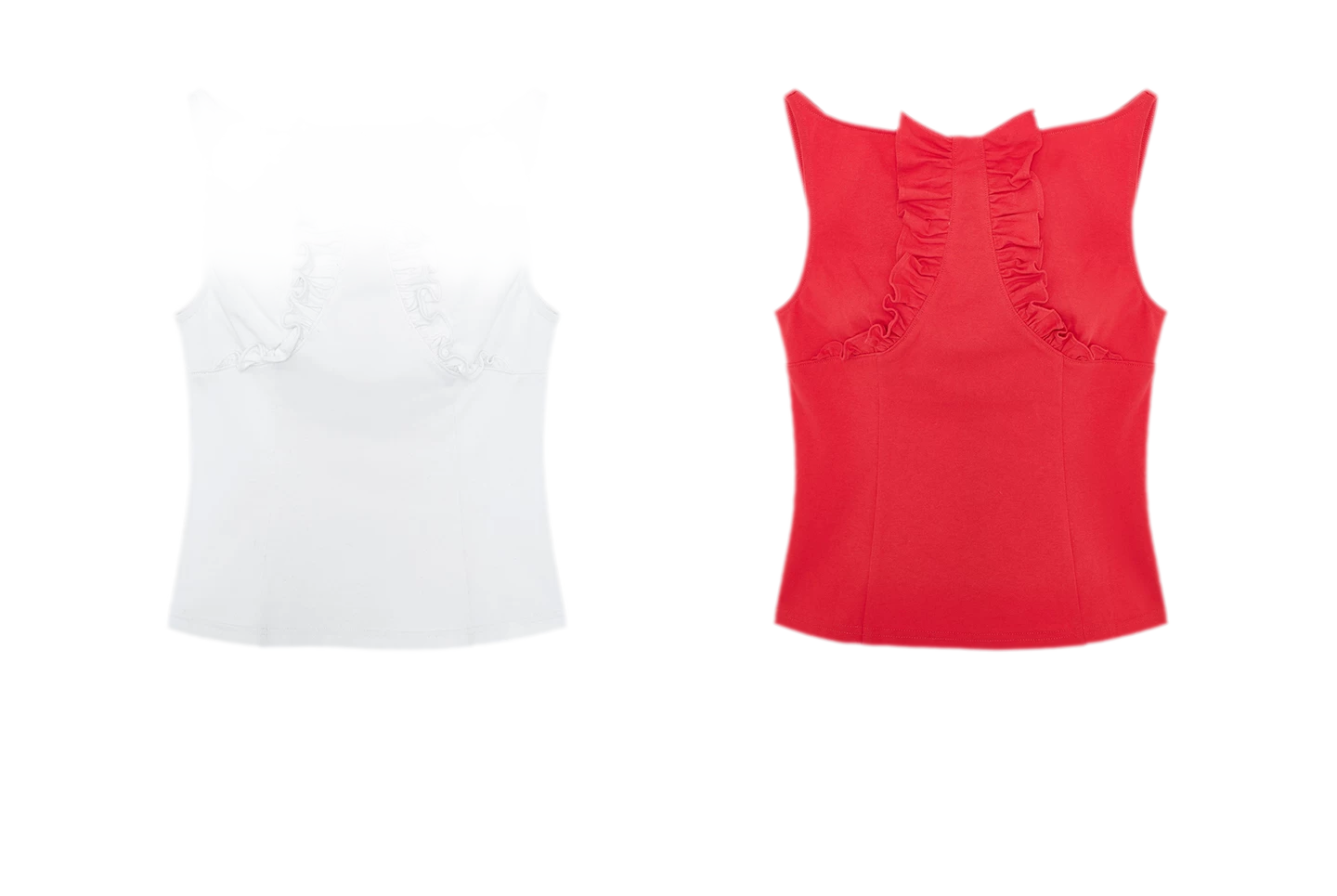 Ruffle Trim Fitted Top