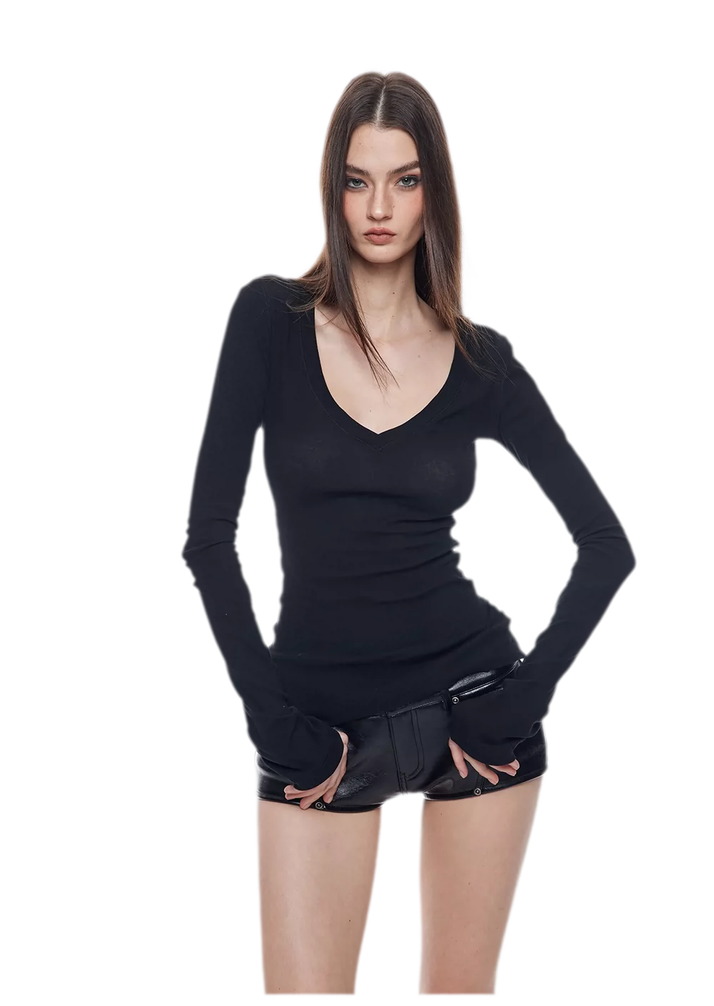 Glossy Faux Leather Shorts