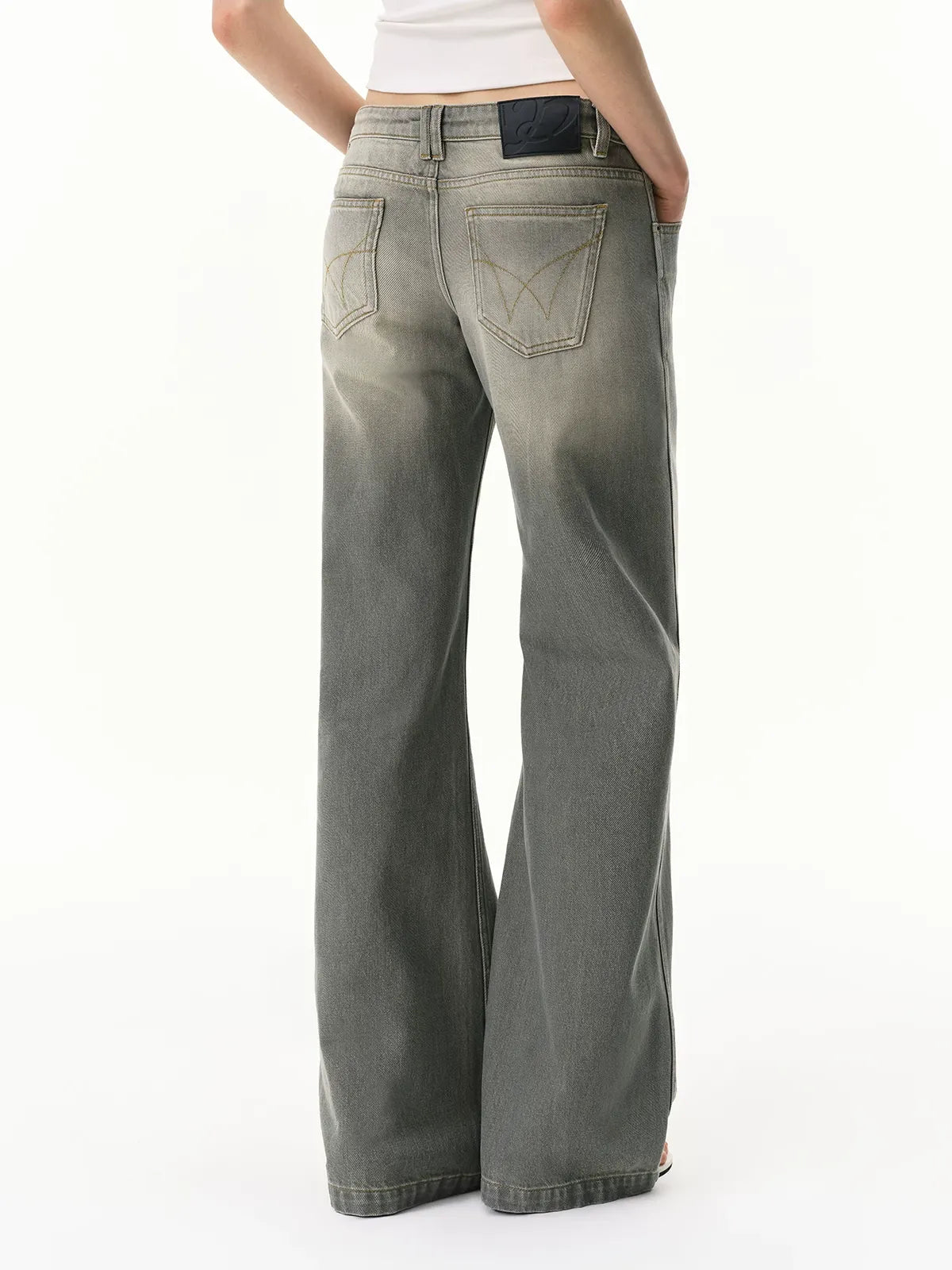 Distressed Gray Straight Jeans