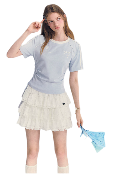 Embroidered Crop T-shirt