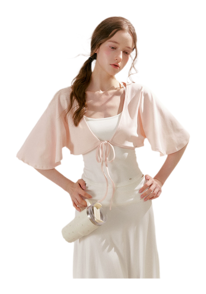 Airy Cloud Feel Halter U-Neck Vest and Batwing