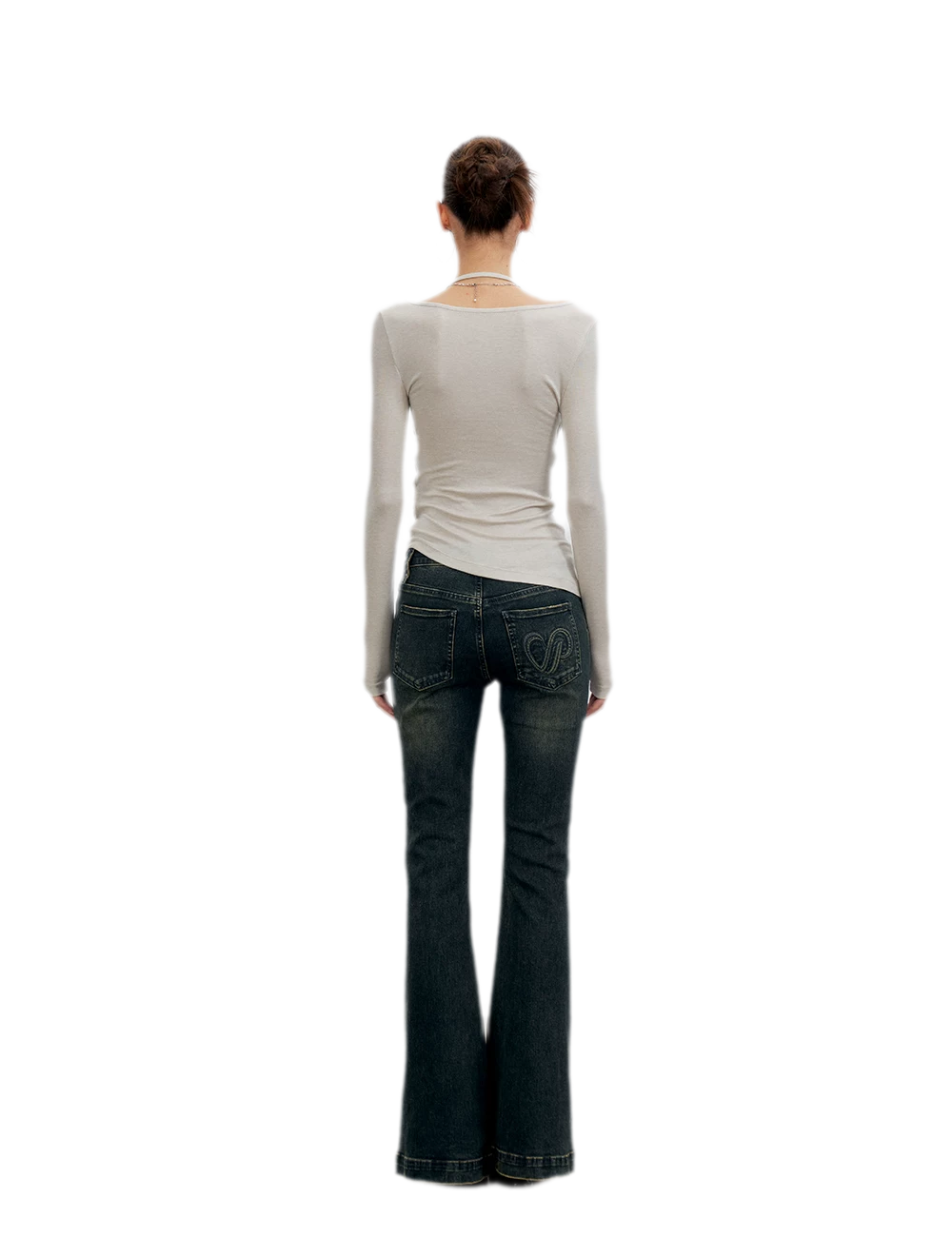Deconstructed Ruched Halter T-Shirt