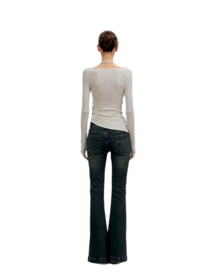 Deconstructed Ruched Halter T-Shirt