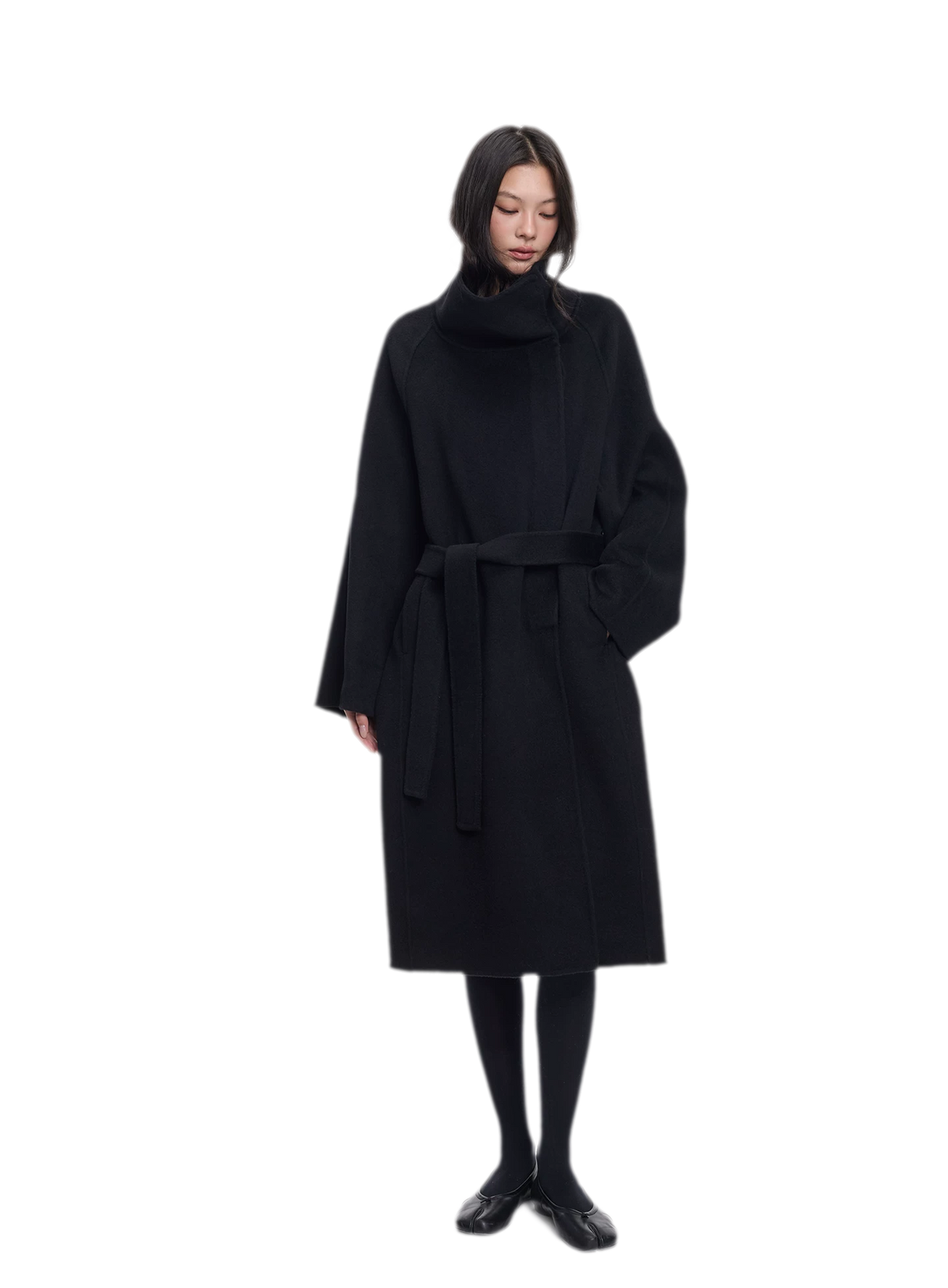 Double-Faced Wool Belted Coat