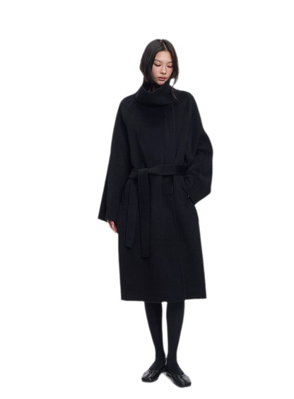 Double-Faced Wool Belted Coat