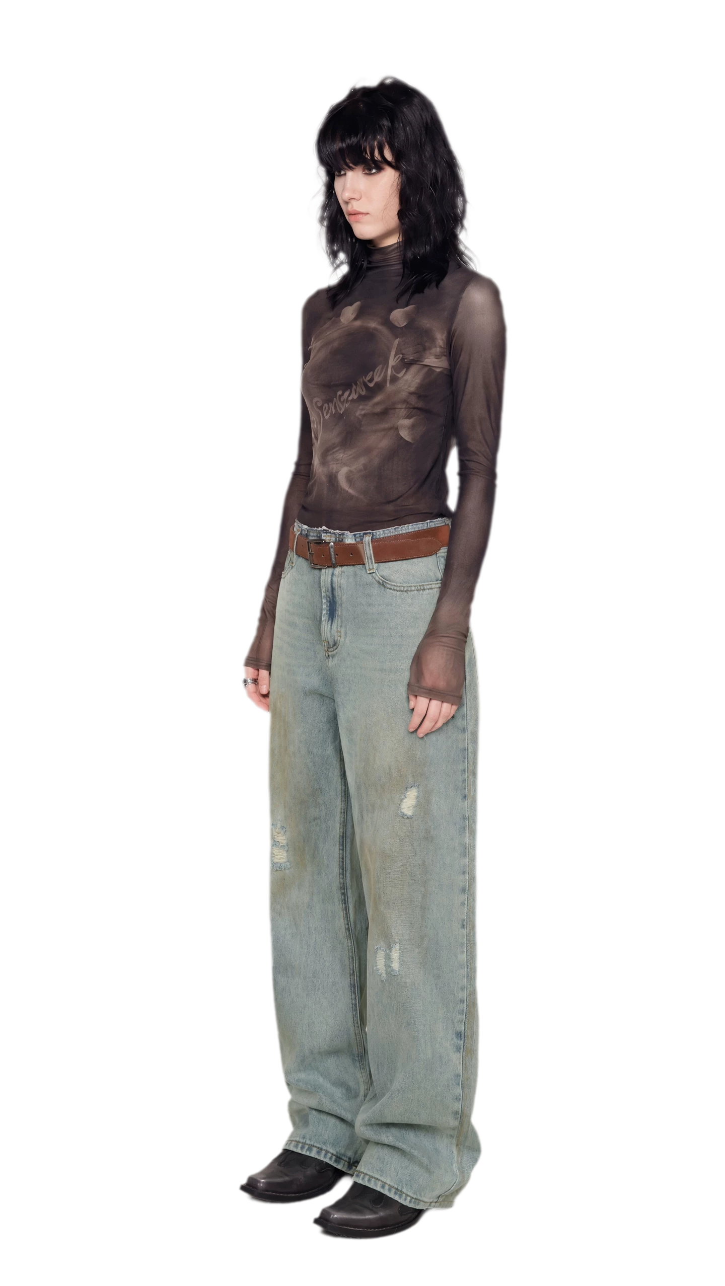 Gradient Eclipse Mesh Turtleneck