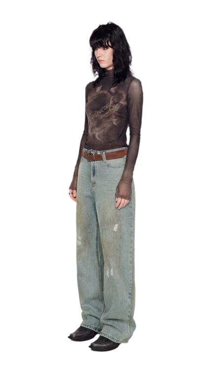 Gradient Eclipse Mesh Turtleneck