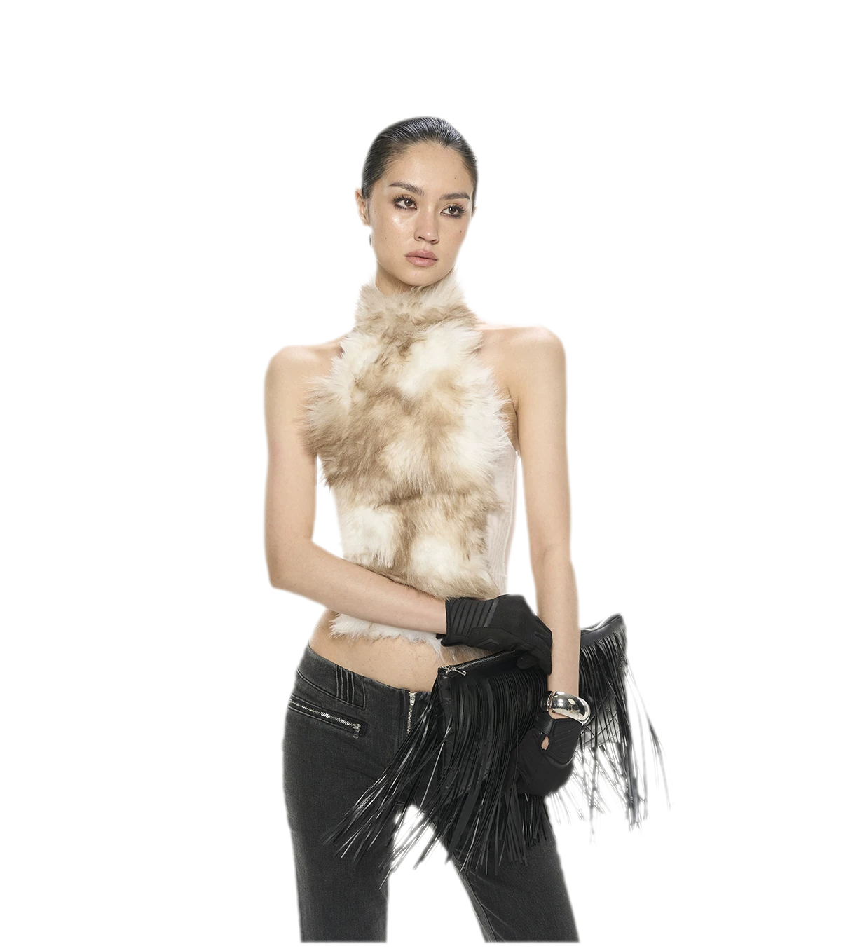 Fox Fur Mesh Halter Top