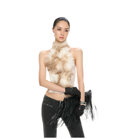 Fox Fur Mesh Halter Top