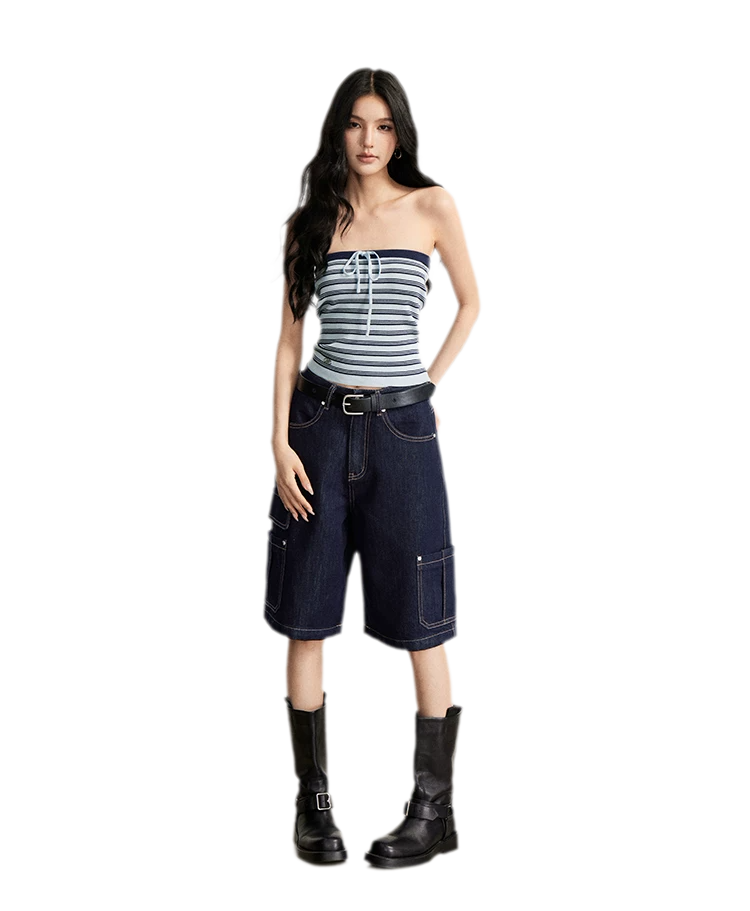 Striped Knit Bustier