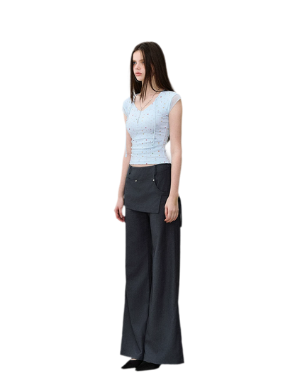 Riveted Wide-Leg Pants