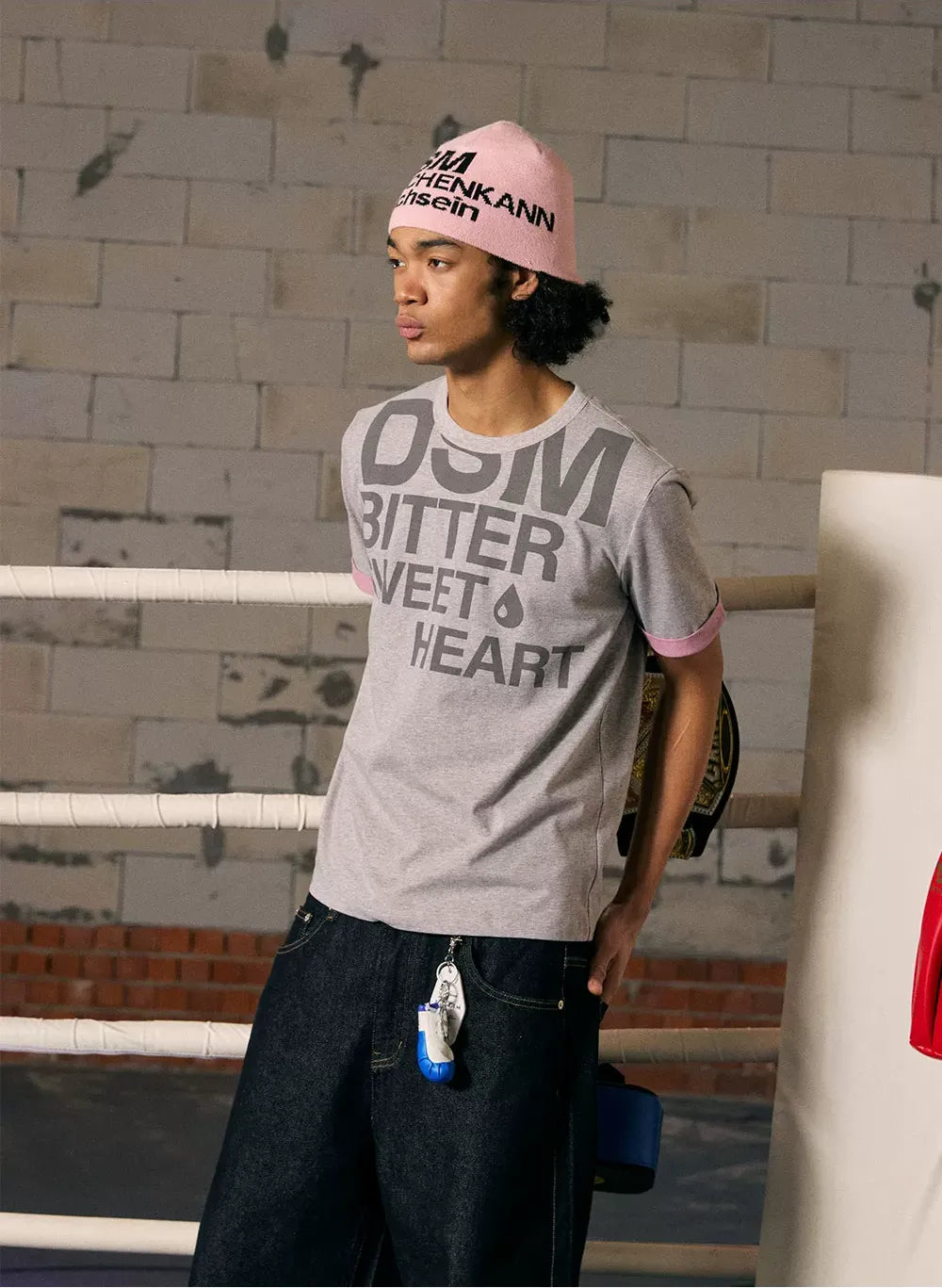 Contrast Print Fitted T-Shirt