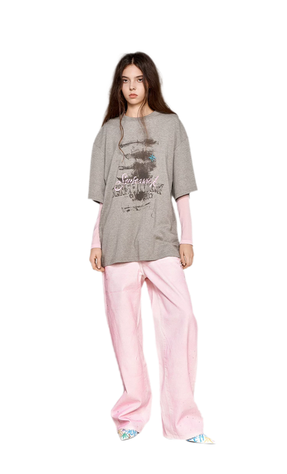 Cotton Rhinestone Graphic T-Shirt