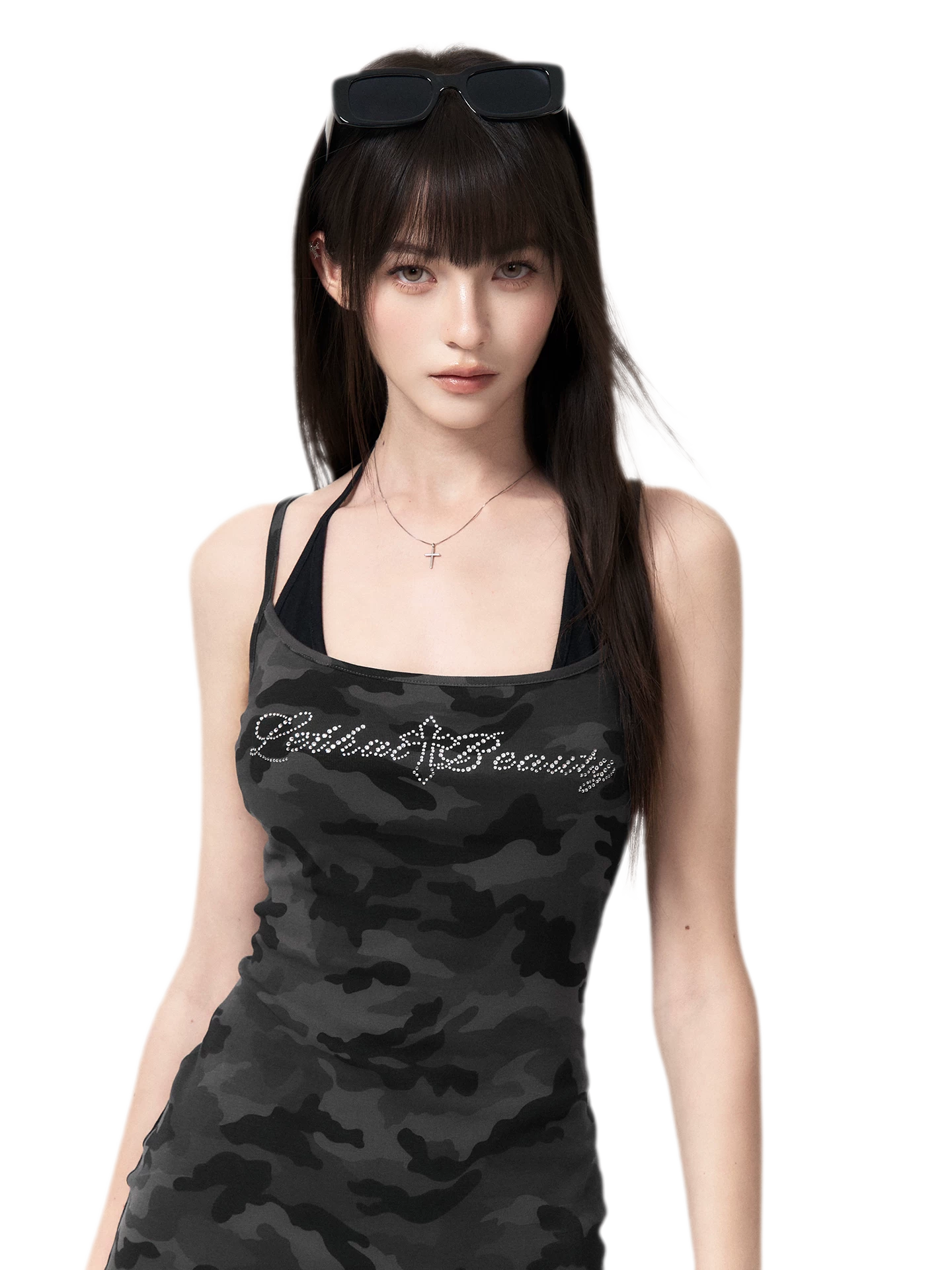 Camouflage Rhinestone Dress