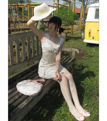 Vintage Leopard Lace Splice A-Line Dress