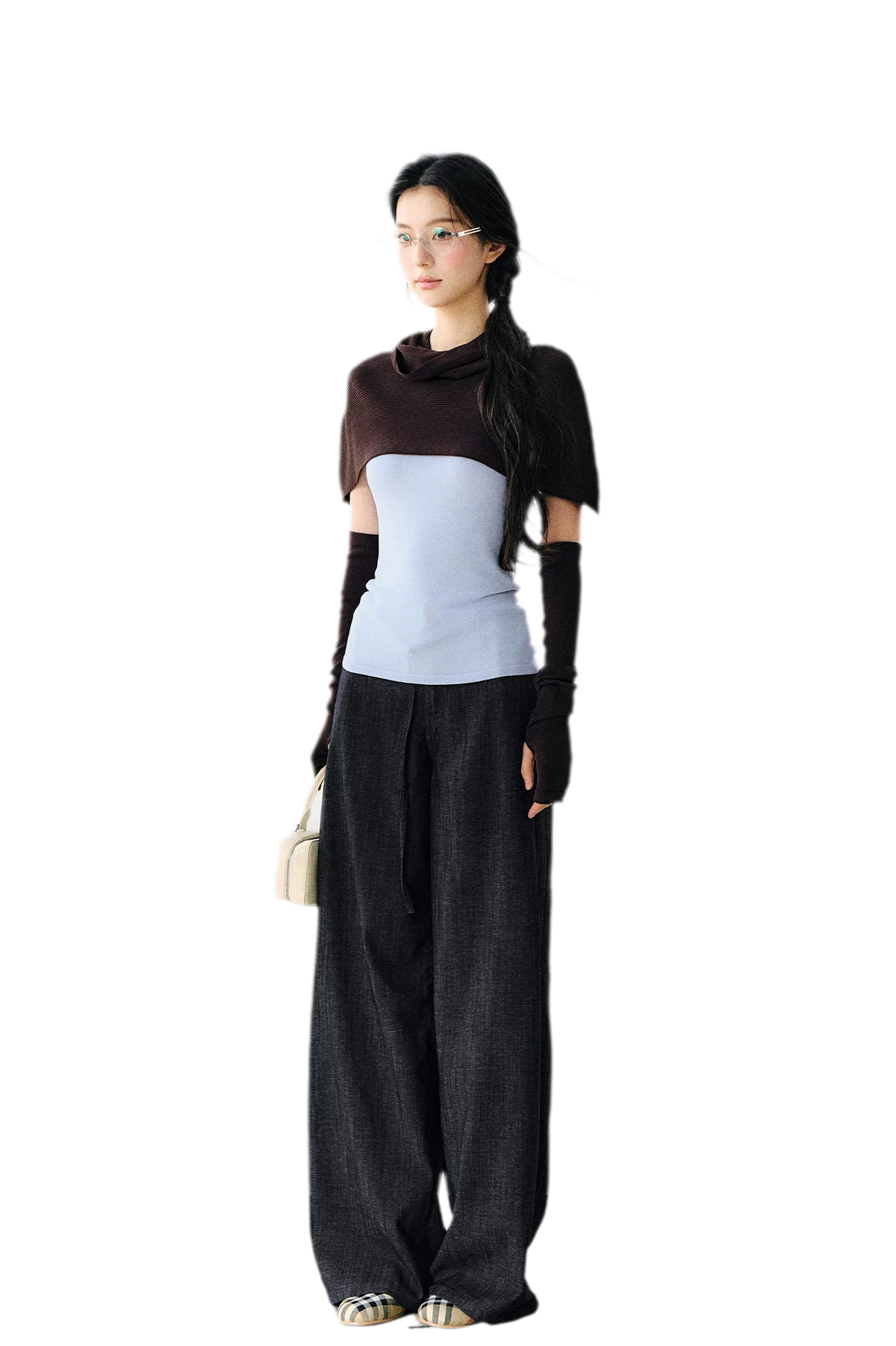 Detachable Knit Cape Set