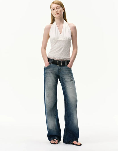 Low-Rise Straight Jeans