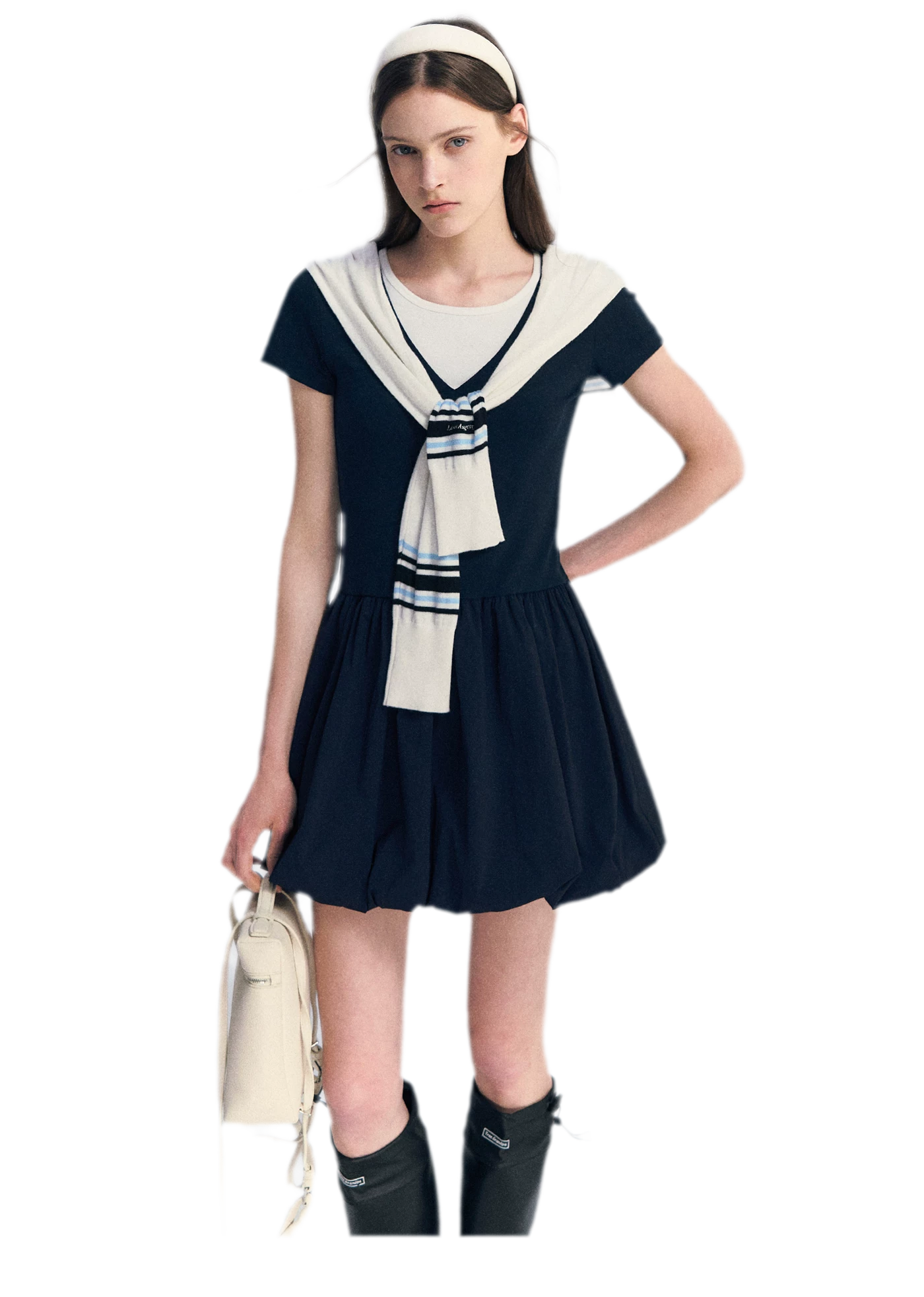 Contrast Trim Bubble Dress