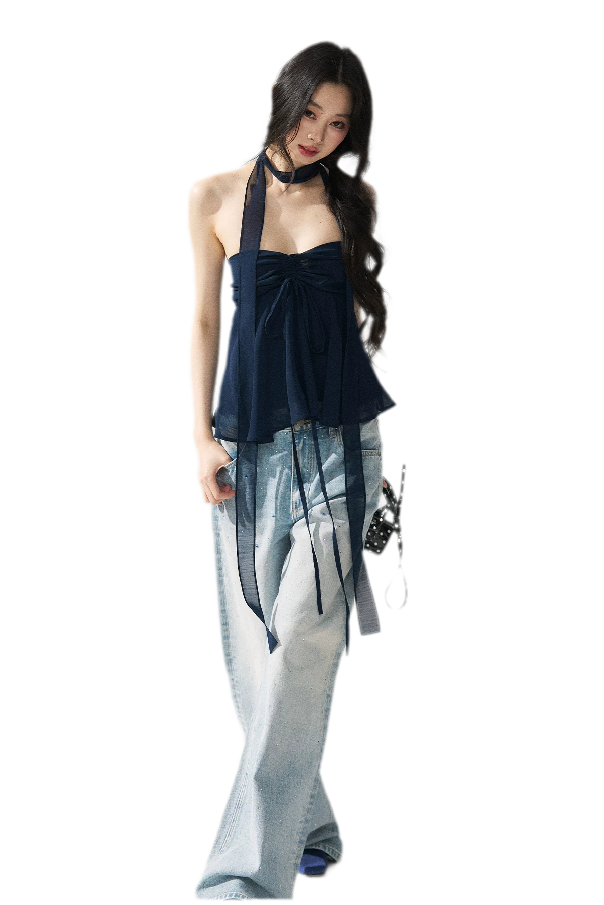Halter Ruched Bustier Top