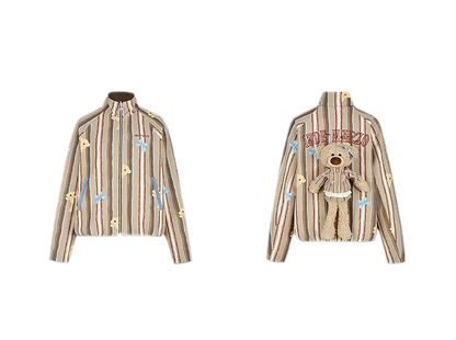 Printed Fleece Raglan Jacket