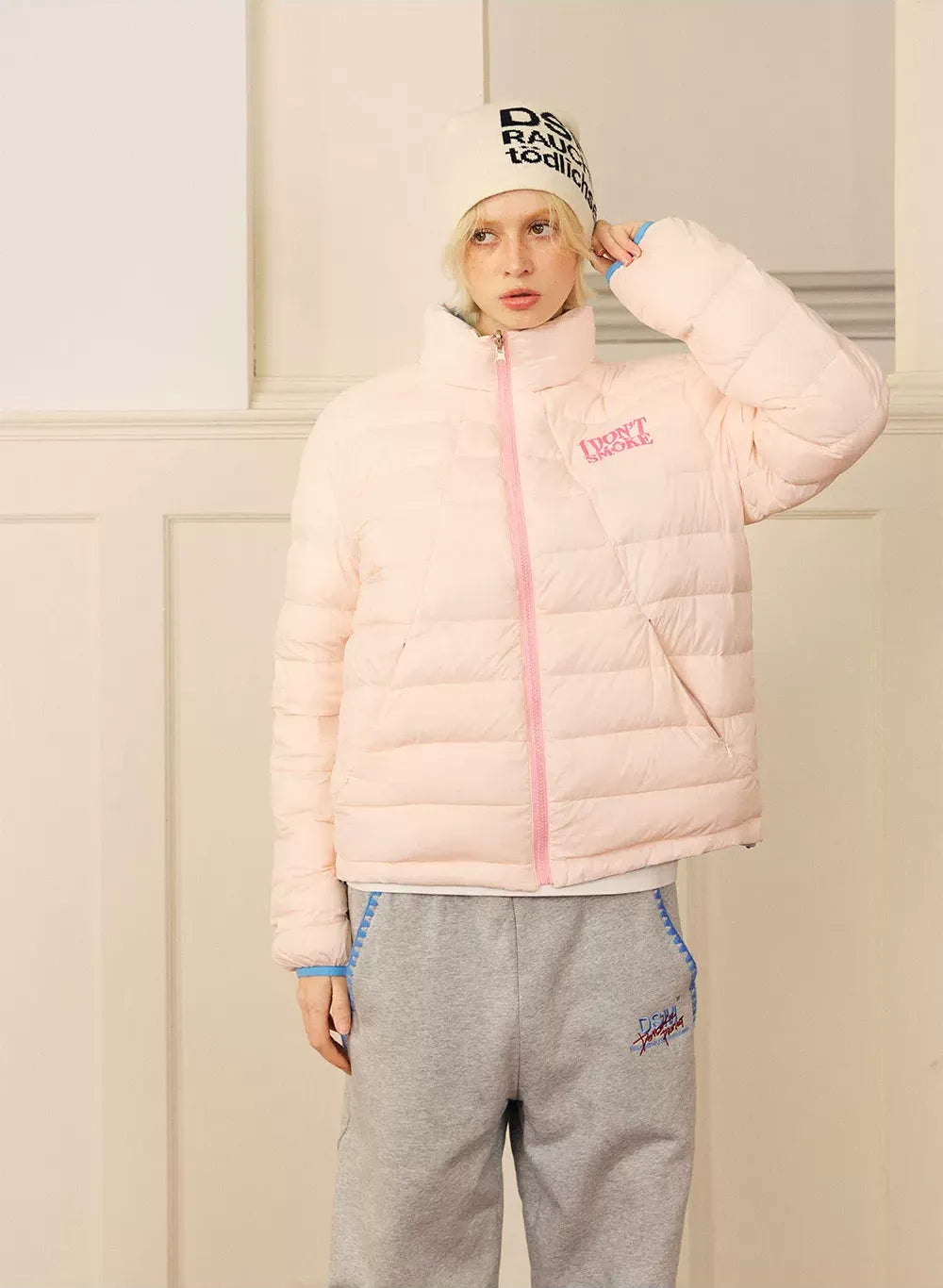 Reversible Plaid Lightweight Down Jacket