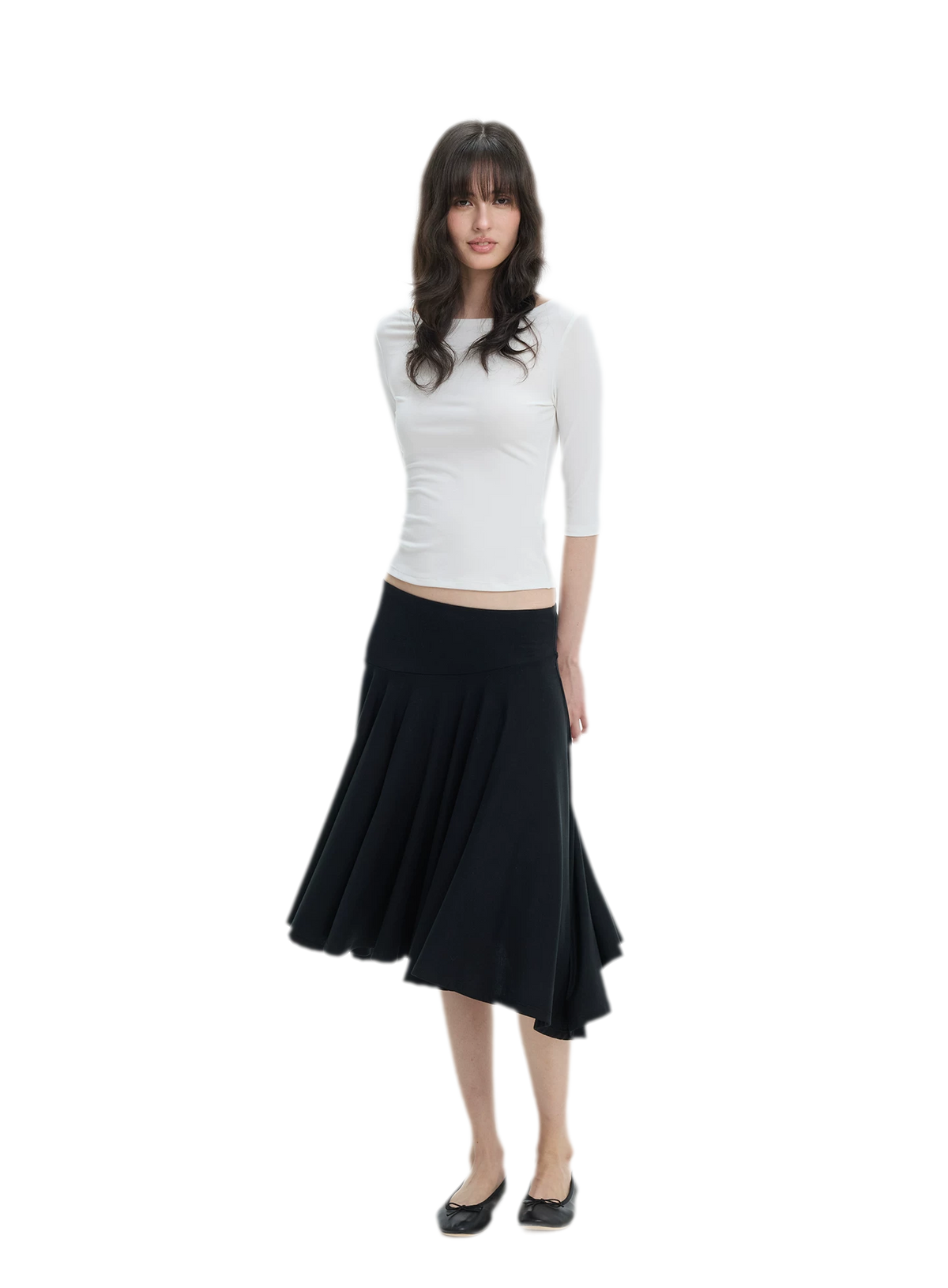 Lyocell Boat Neck Knit Top