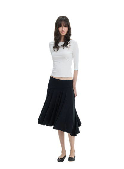 Lyocell Boat Neck Knit Top