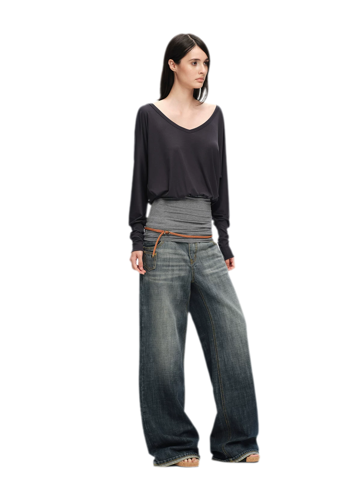 Lyocell Asymmetric Off-Shoulder Top