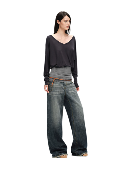 Lyocell Asymmetric Off-Shoulder Top