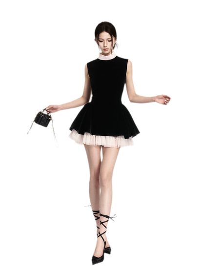 Structured Velvet Midi Dress