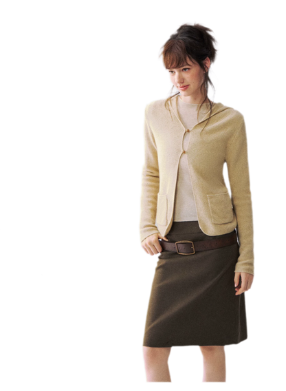 Cardigan en maille à capuche moucheté