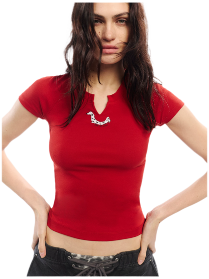 Summer V-neck Slim Fit T-shirt