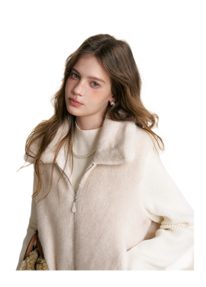 Mink Knit Patchwork Jacket