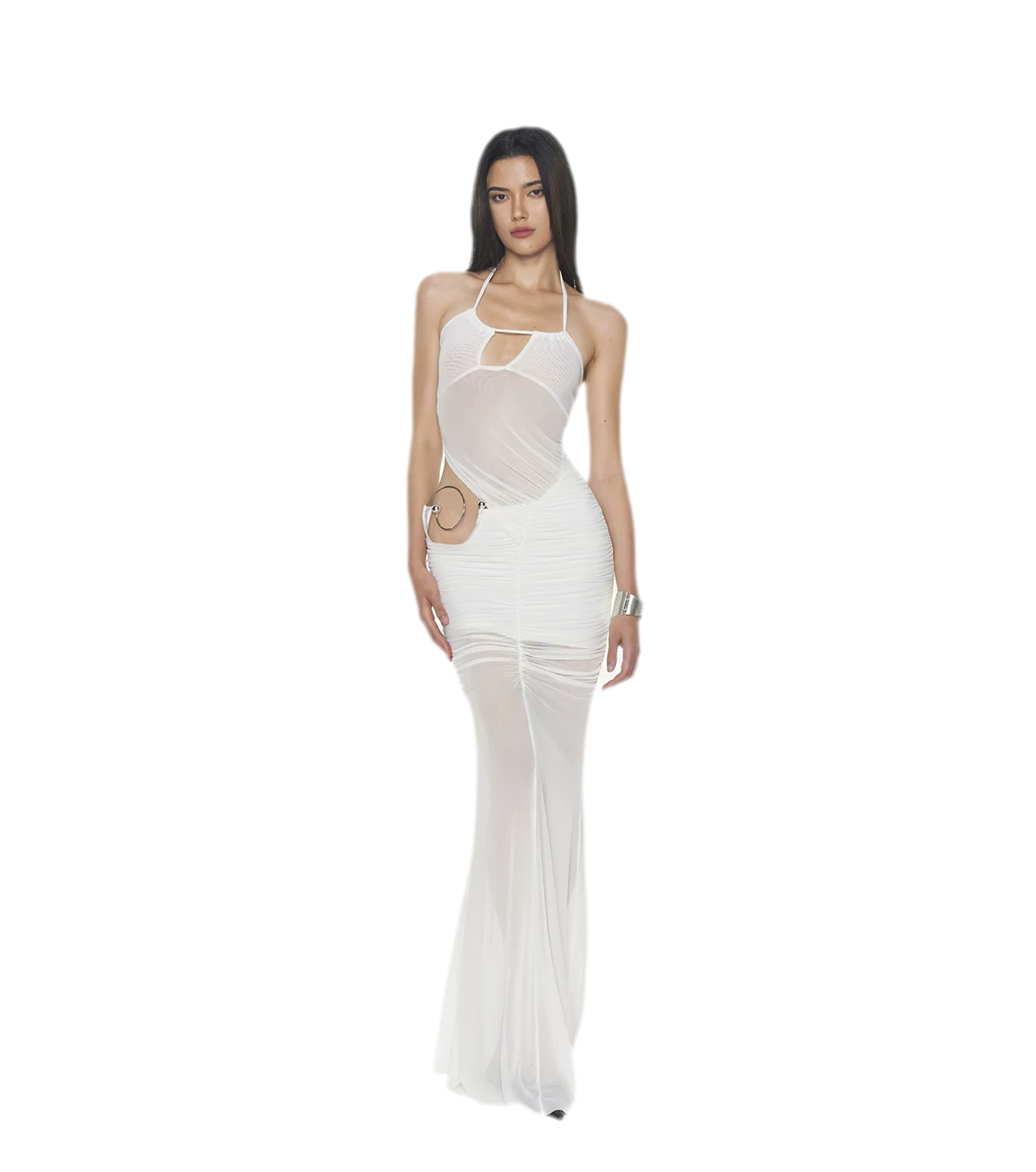 Silver Ring Mesh Dress
