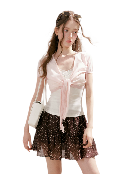Staycation Ruffled A-Line Floral Skirt