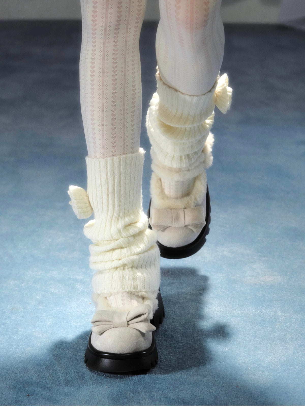 Plush Bow Platform Mary Janes