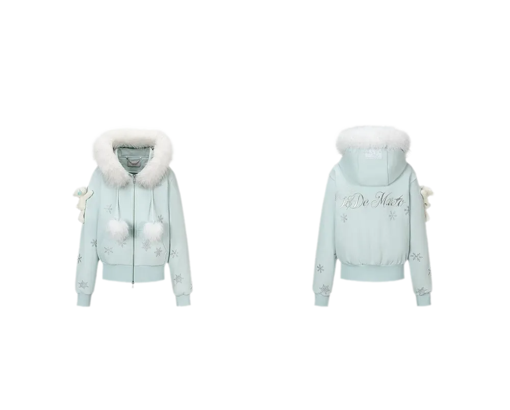 Gradient Snowflake Zip Hoodie