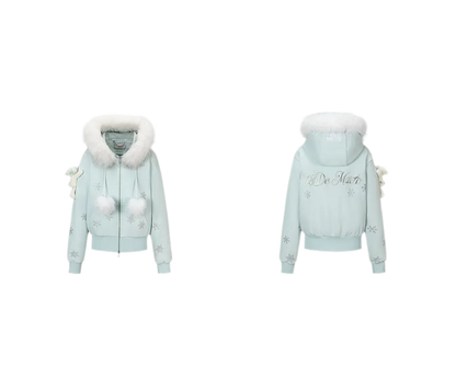 Gradient Snowflake Zip Hoodie