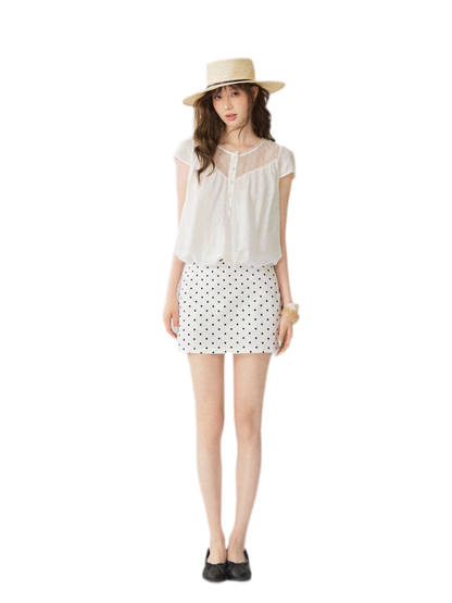 French Puff Short Blouse