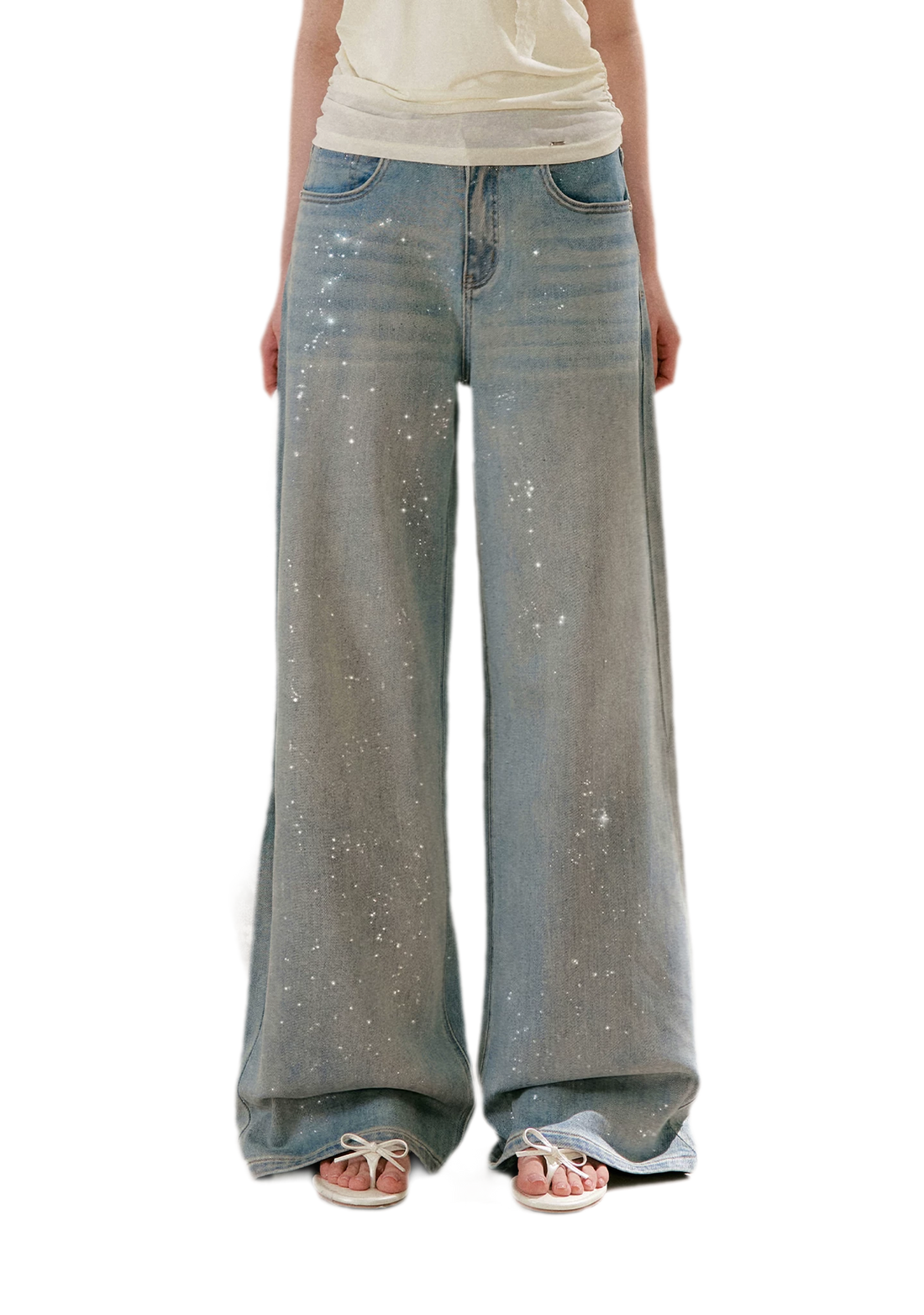 Sparkling Galaxy Wide-Leg Jeans
