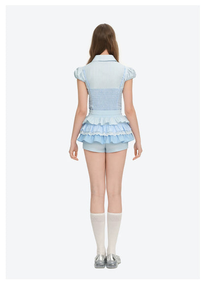 Patchwork Ruffle Shorts