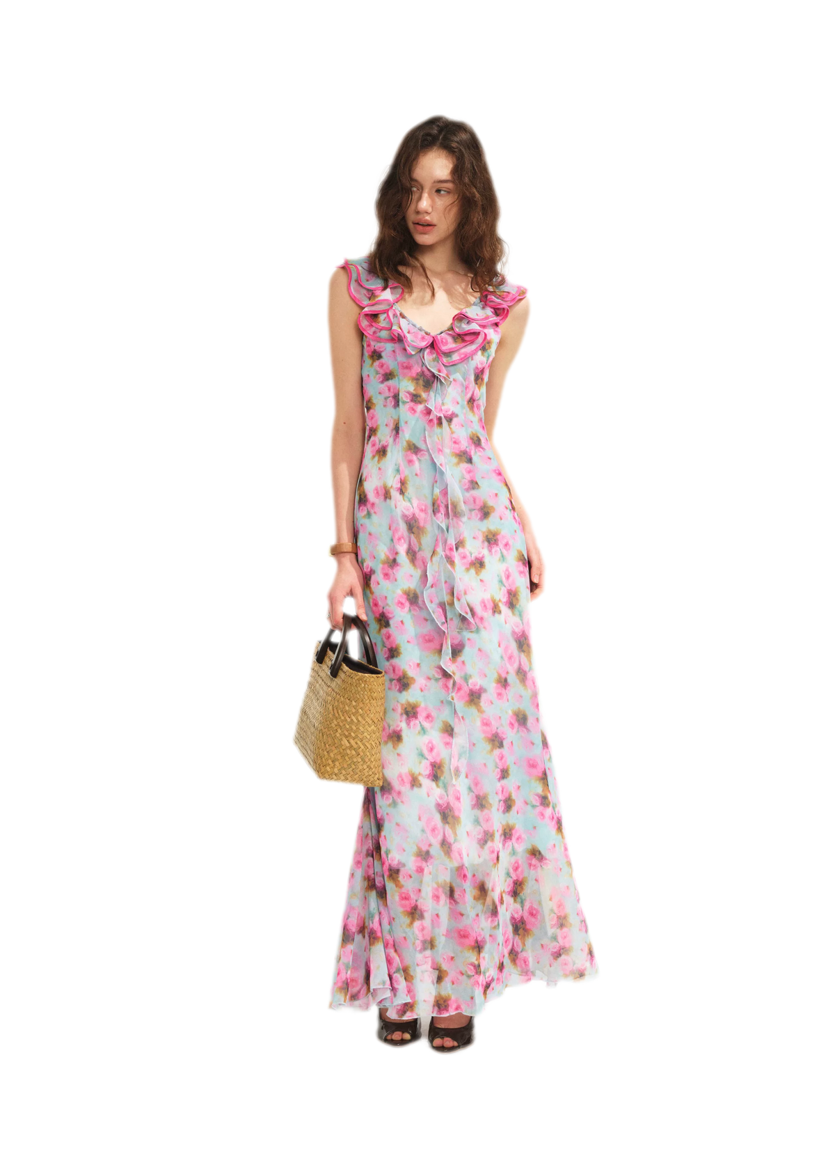 Floral Ruffle Maxi Dress
