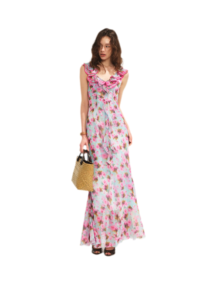 Floral Ruffle Maxi Dress