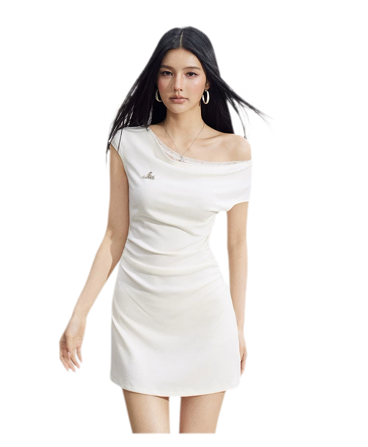 Lace Draped Mini Dress